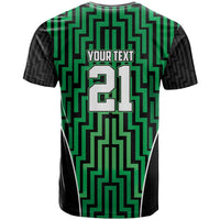 Custom Basketball New Zealand T Shirt Green Maori Ta Moko Indigenous LT9 - Polynesian Pride