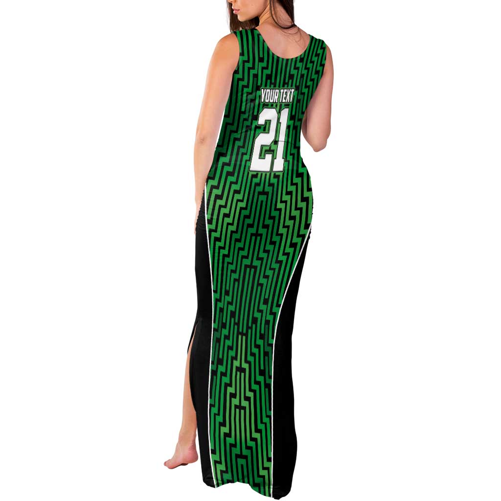 Custom Basketball New Zealand Tank Maxi Dress Green Maori Ta Moko Indigenous LT9 - Polynesian Pride