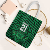 Custom Basketball New Zealand Tote Bag Green Maori Ta Moko Indigenous LT9 White Strap One Size Green - Polynesian Pride