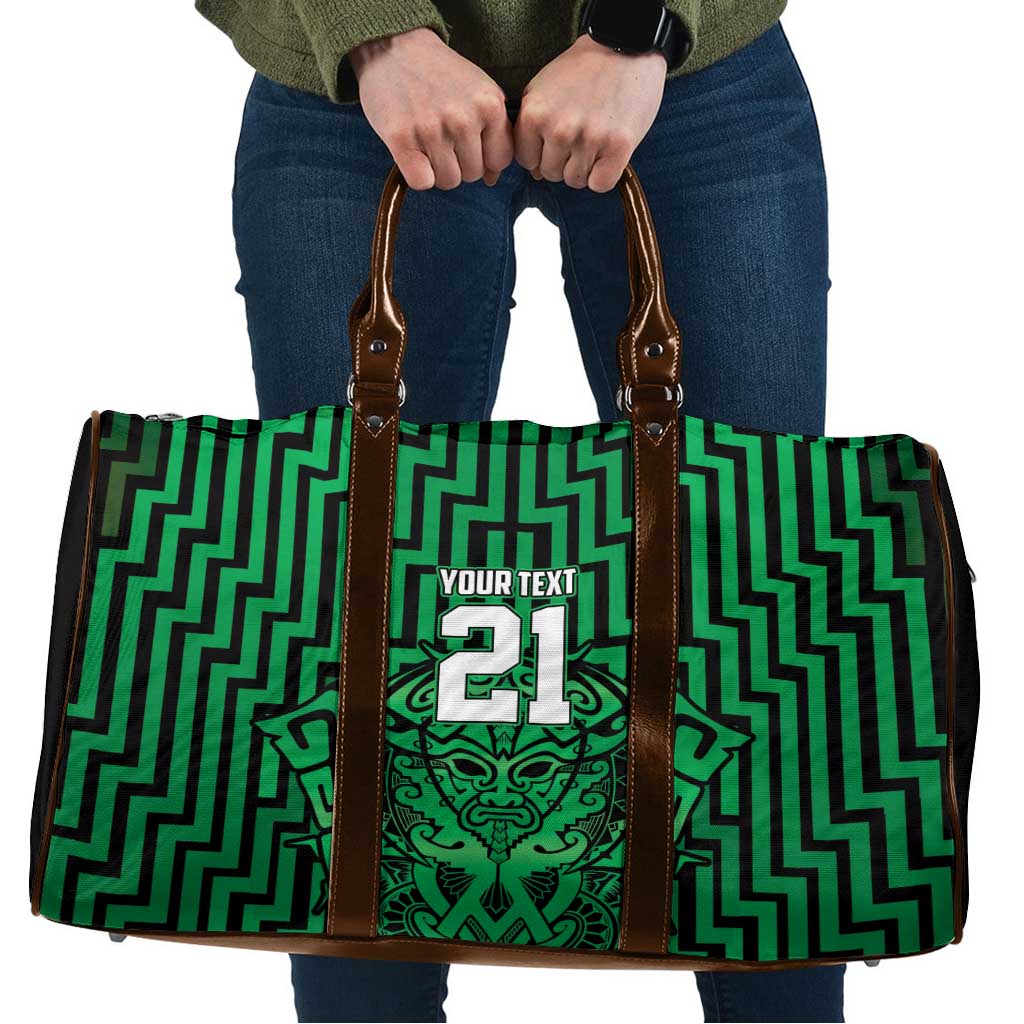 Custom Basketball New Zealand Travel Bag Green Maori Ta Moko Indigenous LT9 Green - Polynesian Pride
