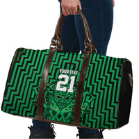 Custom Basketball New Zealand Travel Bag Green Maori Ta Moko Indigenous LT9 - Polynesian Pride