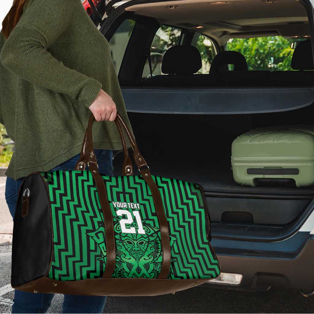 Custom Basketball New Zealand Travel Bag Green Maori Ta Moko Indigenous LT9 - Polynesian Pride