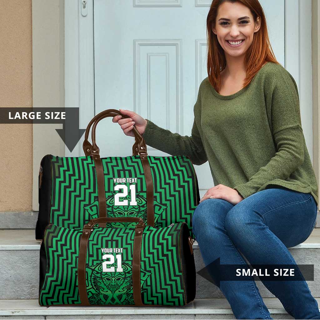 Custom Basketball New Zealand Travel Bag Green Maori Ta Moko Indigenous LT9 - Polynesian Pride
