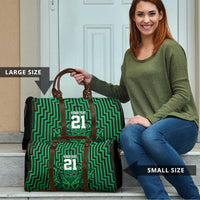 Custom Basketball New Zealand Travel Bag Green Maori Ta Moko Indigenous LT9 - Polynesian Pride