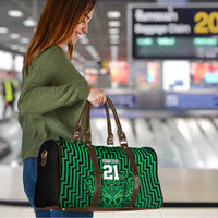 Custom Basketball New Zealand Travel Bag Green Maori Ta Moko Indigenous LT9 - Polynesian Pride