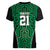 Custom Basketball New Zealand Women V-Neck T-Shirt Green Maori Ta Moko Indigenous - Polynesian Pride