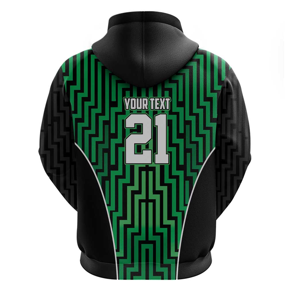 Custom Basketball New Zealand Zip Hoodie Green Maori Ta Moko Indigenous LT9 - Polynesian Pride