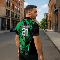 Custom Basketball New Zealand Zipper Polo Shirt Green Maori Ta Moko Indigenous LT9 - Polynesian Pride