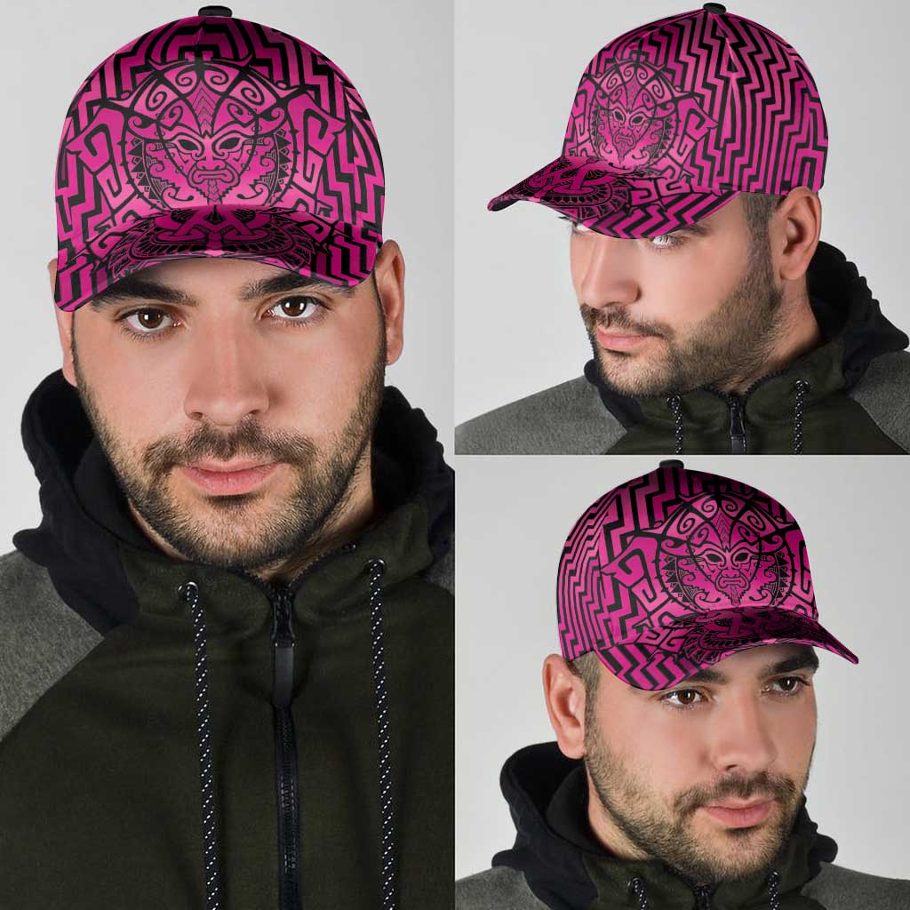Basketball New Zealand Classic Cap Pink Maori Ta Moko Indigenous - Polynesian Pride