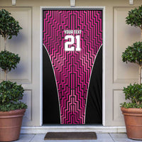 Custom Basketball New Zealand Door Cover Pink Maori Ta Moko Indigenous LT9 Pink - Polynesian Pride