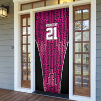 Custom Basketball New Zealand Door Cover Pink Maori Ta Moko Indigenous LT9 - Polynesian Pride