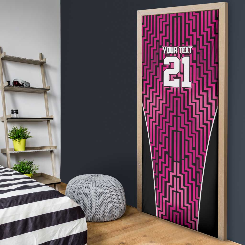 Custom Basketball New Zealand Door Cover Pink Maori Ta Moko Indigenous LT9 - Polynesian Pride