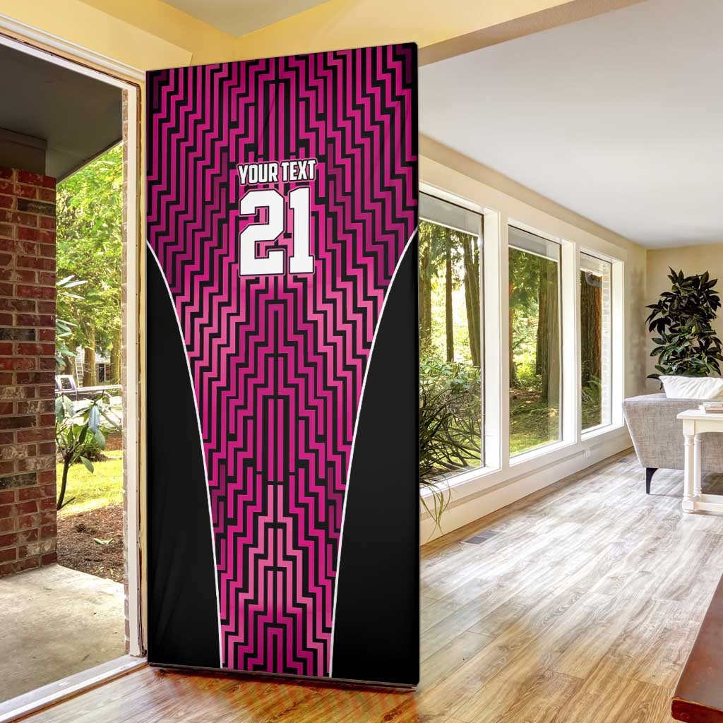 Custom Basketball New Zealand Door Cover Pink Maori Ta Moko Indigenous LT9 - Polynesian Pride
