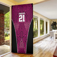 Custom Basketball New Zealand Door Cover Pink Maori Ta Moko Indigenous LT9 - Polynesian Pride