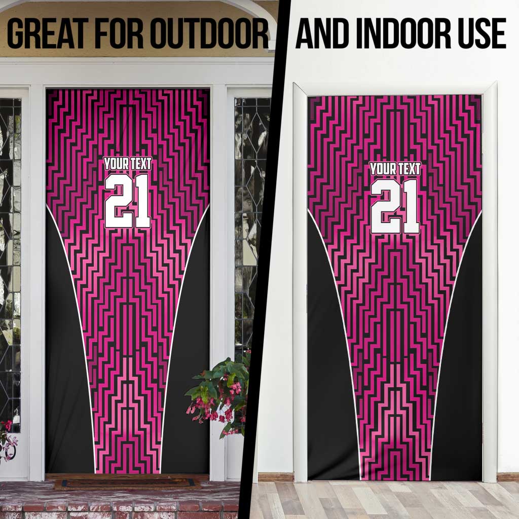Custom Basketball New Zealand Door Cover Pink Maori Ta Moko Indigenous LT9 - Polynesian Pride