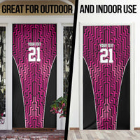 Custom Basketball New Zealand Door Cover Pink Maori Ta Moko Indigenous LT9 - Polynesian Pride