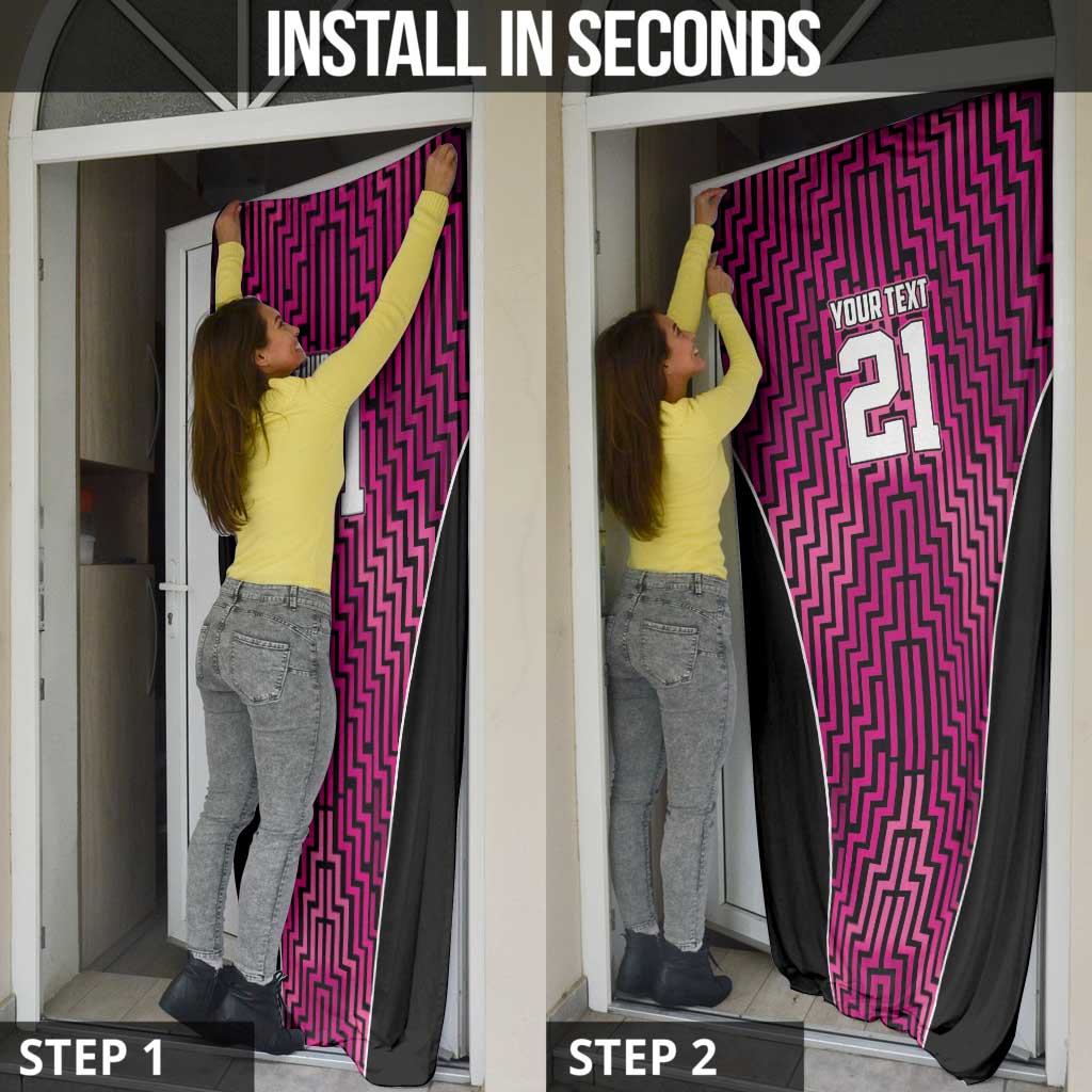 Custom Basketball New Zealand Door Cover Pink Maori Ta Moko Indigenous LT9 - Polynesian Pride