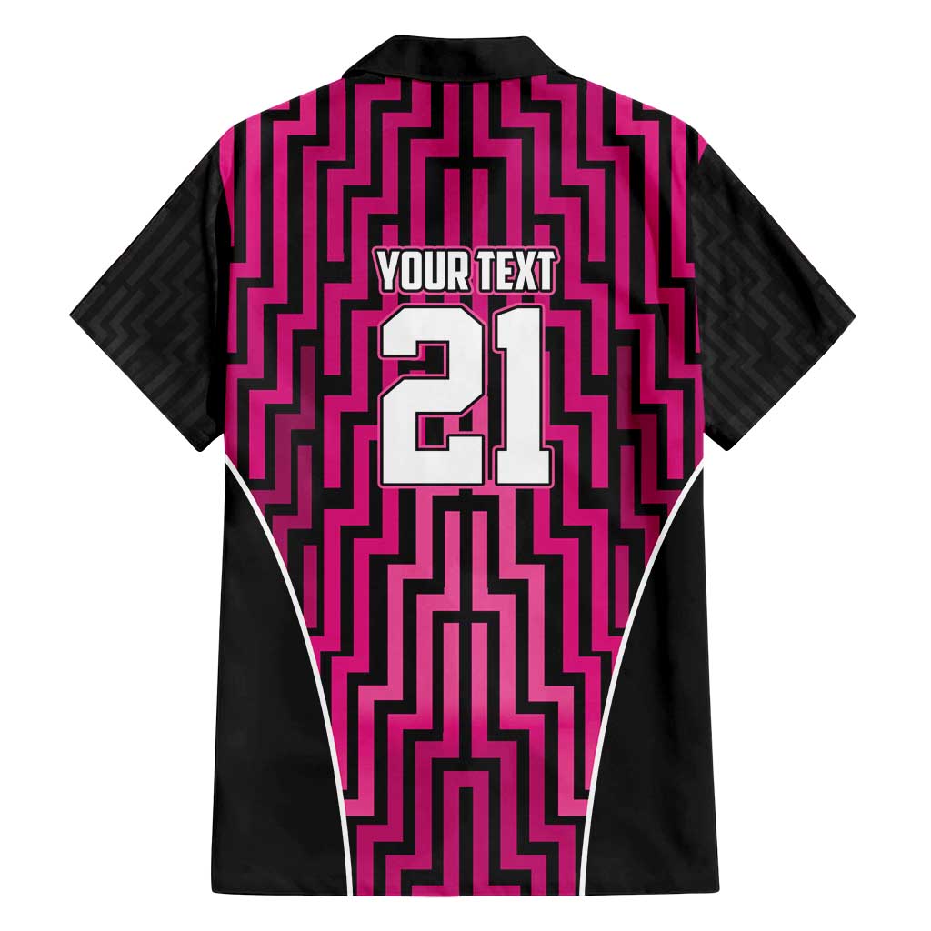 Custom Basketball New Zealand Family Matching Off Shoulder Maxi Dress and Hawaiian Shirt Pink Maori Ta Moko Indigenous LT9 - Polynesian Pride