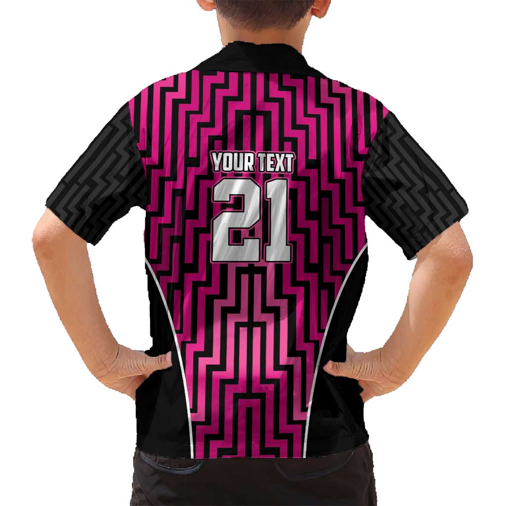 Custom Basketball New Zealand Family Matching Puletasi and Hawaiian Shirt Pink Maori Ta Moko Indigenous - Polynesian Pride