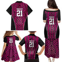 Custom Basketball New Zealand Family Matching Puletasi and Hawaiian Shirt Pink Maori Ta Moko Indigenous - Polynesian Pride