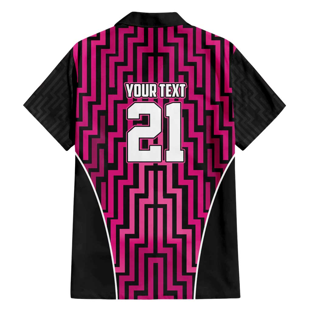 Custom Basketball New Zealand Family Matching Short Sleeve Bodycon Dress and Hawaiian Shirt Pink Maori Ta Moko Indigenous LT9 - Polynesian Pride