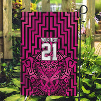 Custom Basketball New Zealand Garden Flag Pink Maori Ta Moko Indigenous LT9 Garden Flag Pink - Polynesian Pride