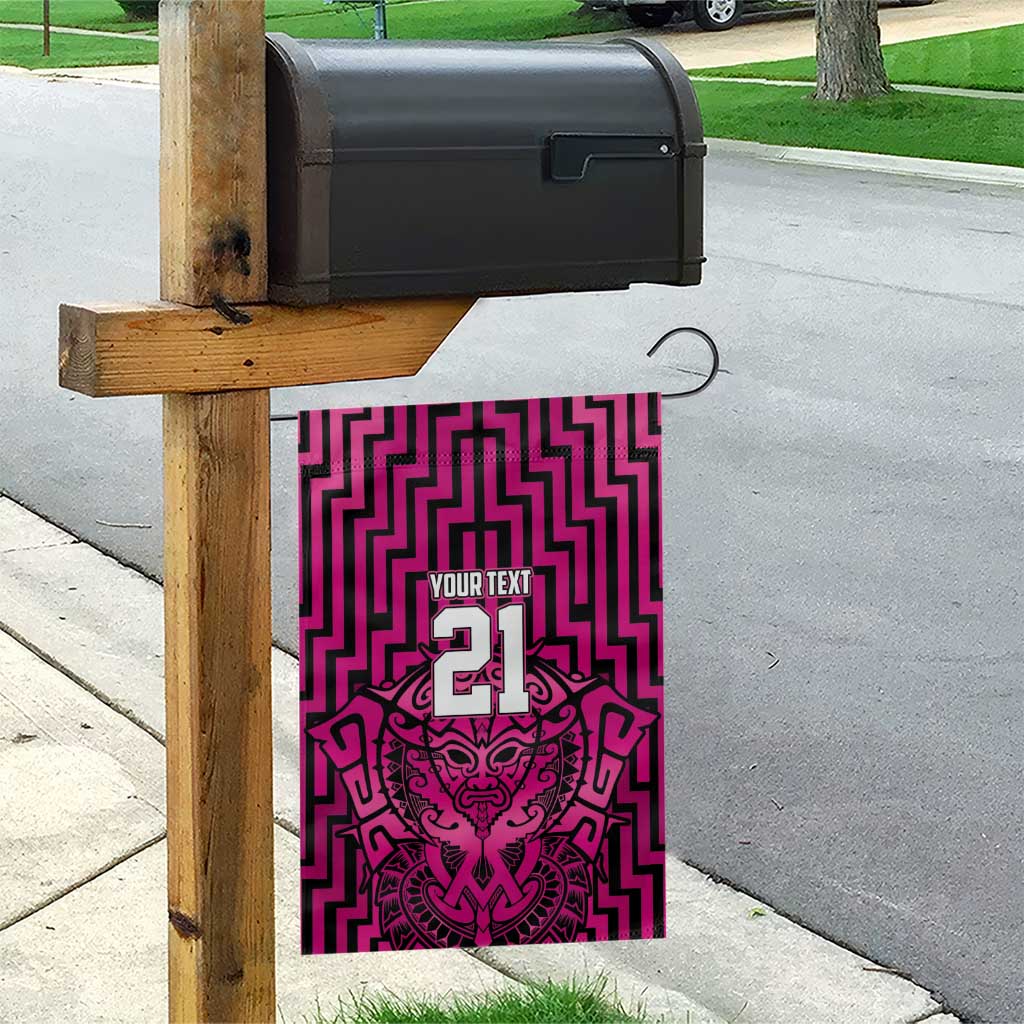 Custom Basketball New Zealand Garden Flag Pink Maori Ta Moko Indigenous LT9 - Polynesian Pride