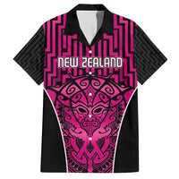 Custom Basketball New Zealand Hawaiian Shirt Pink Maori Ta Moko Indigenous LT9 Pink - Polynesian Pride