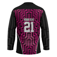 Custom Basketball New Zealand Hockey Jersey Pink Maori Ta Moko Indigenous LT9 - Polynesian Pride