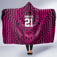 Custom Basketball New Zealand Hooded Blanket Pink Maori Ta Moko Indigenous LT9 One Size Pink - Polynesian Pride