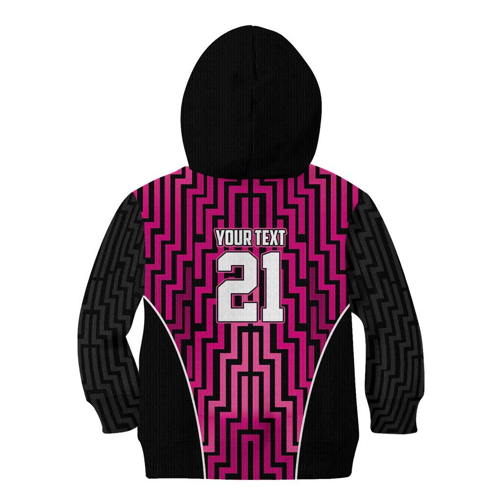 Custom Basketball New Zealand Kid Hoodie Pink Maori Ta Moko Indigenous LT9 - Polynesian Pride