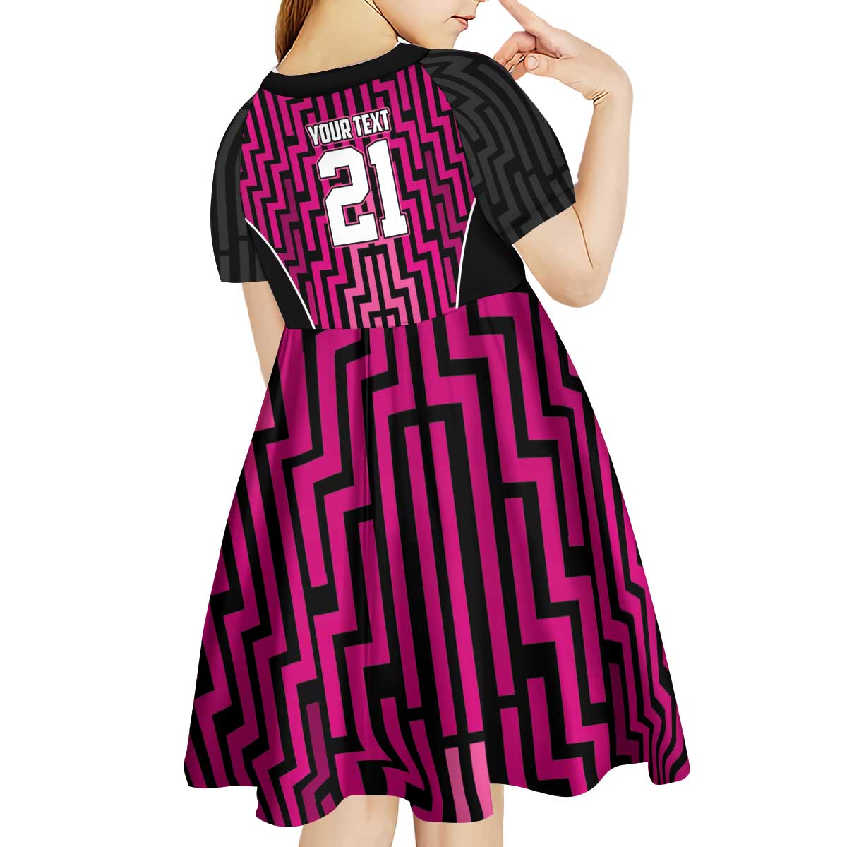 Custom Basketball New Zealand Kid Short Sleeve Dress Pink Maori Ta Moko Indigenous LT9 - Polynesian Pride