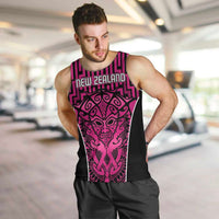 Custom Basketball New Zealand Men Tank Top Pink Maori Ta Moko Indigenous LT9 Pink - Polynesian Pride