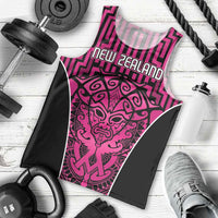 Custom Basketball New Zealand Men Tank Top Pink Maori Ta Moko Indigenous LT9 - Polynesian Pride