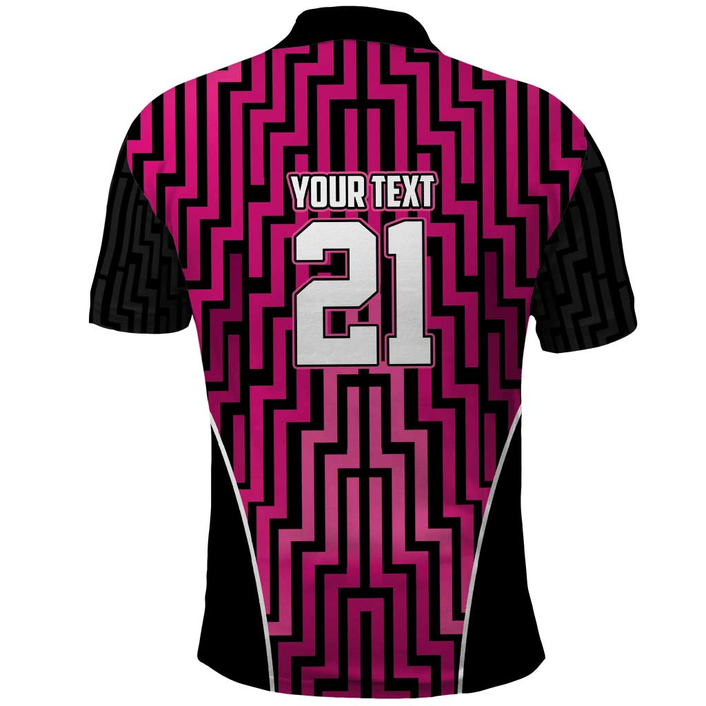 Custom Basketball New Zealand Polo Shirt Pink Maori Ta Moko Indigenous LT9 - Polynesian Pride