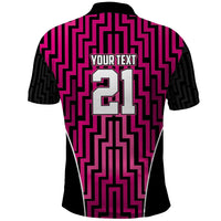 Custom Basketball New Zealand Polo Shirt Pink Maori Ta Moko Indigenous LT9 - Polynesian Pride