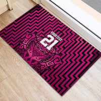 Custom Basketball New Zealand Rubber Doormat Pink Maori Ta Moko Indigenous - Polynesian Pride