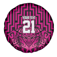 Custom Basketball New Zealand Spare Tire Cover Pink Maori Ta Moko Indigenous LT9 - Polynesian Pride