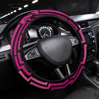 Basketball New Zealand Steering Wheel Cover Pink Maori Ta Moko Indigenous LT9 Universal Fit Pink - Polynesian Pride