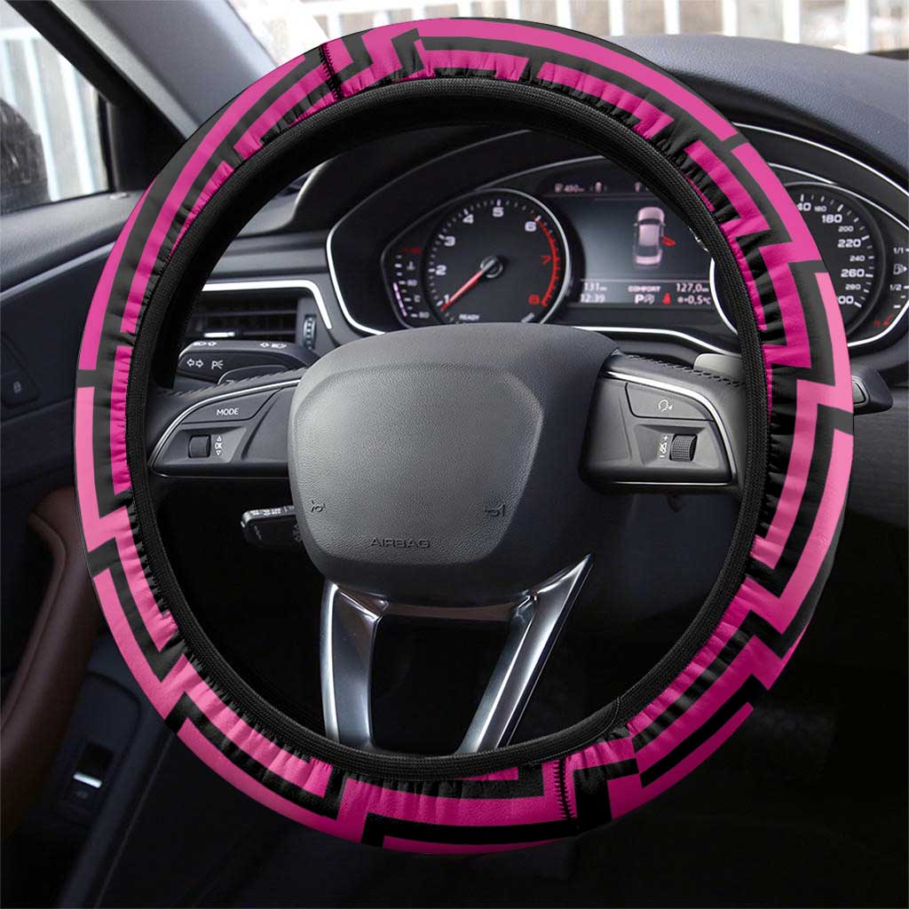 Basketball New Zealand Steering Wheel Cover Pink Maori Ta Moko Indigenous LT9 - Polynesian Pride