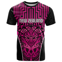 Custom Basketball New Zealand T Shirt Pink Maori Ta Moko Indigenous LT9 Pink - Polynesian Pride