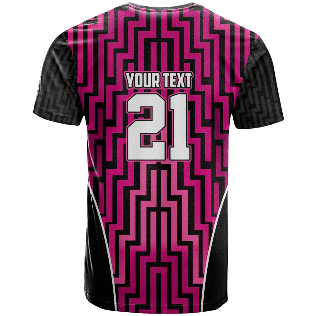 Custom Basketball New Zealand T Shirt Pink Maori Ta Moko Indigenous LT9 - Polynesian Pride