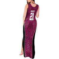 Custom Basketball New Zealand Tank Maxi Dress Pink Maori Ta Moko Indigenous LT9 - Polynesian Pride