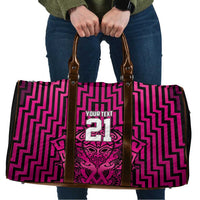 Custom Basketball New Zealand Travel Bag Pink Maori Ta Moko Indigenous LT9 Pink - Polynesian Pride