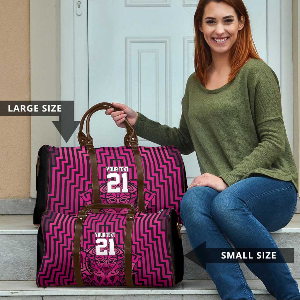 Custom Basketball New Zealand Travel Bag Pink Maori Ta Moko Indigenous LT9 - Polynesian Pride