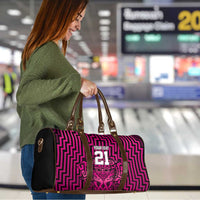 Custom Basketball New Zealand Travel Bag Pink Maori Ta Moko Indigenous LT9 - Polynesian Pride