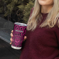Custom Basketball New Zealand Tumbler Cup Pink Maori Ta Moko Indigenous LT9 - Polynesian Pride