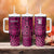 Custom Basketball New Zealand Tumbler With Handle Pink Maori Ta Moko Indigenous - Polynesian Pride