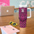Custom Basketball New Zealand Tumbler With Handle Pink Maori Ta Moko Indigenous - Polynesian Pride