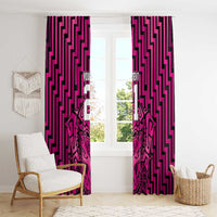 Custom Basketball New Zealand Window Curtain Pink Maori Ta Moko Indigenous - Polynesian Pride